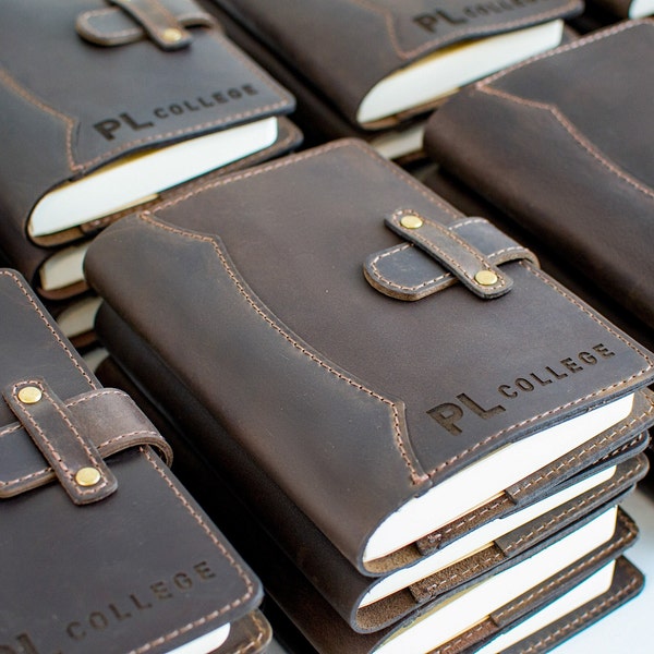 Personalized Leather Journal - Refillable Writing Notebook - Executive Corporate Gift