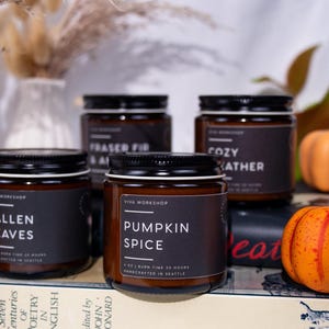 Fall Soy Candle | Pumpkin Spice Candle, Apple Pie Candle, Campfire Candle, Autumn Candle, Fall Home Decor, Thanksgiving Gift, Cozy Fall Gift zdjęcie 20
