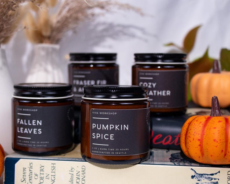 Fall Soy Candle | Pumpkin Spice Candle, Apple Pie Candle, Campfire Candle, Autumn Candle, Fall Home Decor, Thanksgiving Gift, Cozy Fall Gift zdjęcie 20