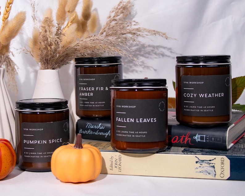 Fall Soy Candle | Pumpkin Spice Candle, Apple Pie Candle, Campfire Candle, Autumn Candle, Fall Home Decor, Thanksgiving Gift, Cozy Fall Gift zdjęcie 3
