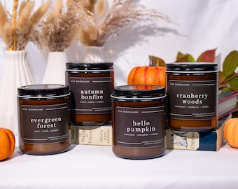 Fall Scented Soy Candle | Pumpkin & Cozy Autumn Candle Gift for Home Décor
