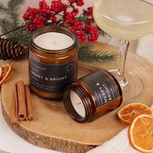 Christmas Candle | Holiday Soy Candle | Winter Scented Candles: Christmas Tree, Peppermint, Gingerbread | Clean Non-Toxic Host Gift image 13