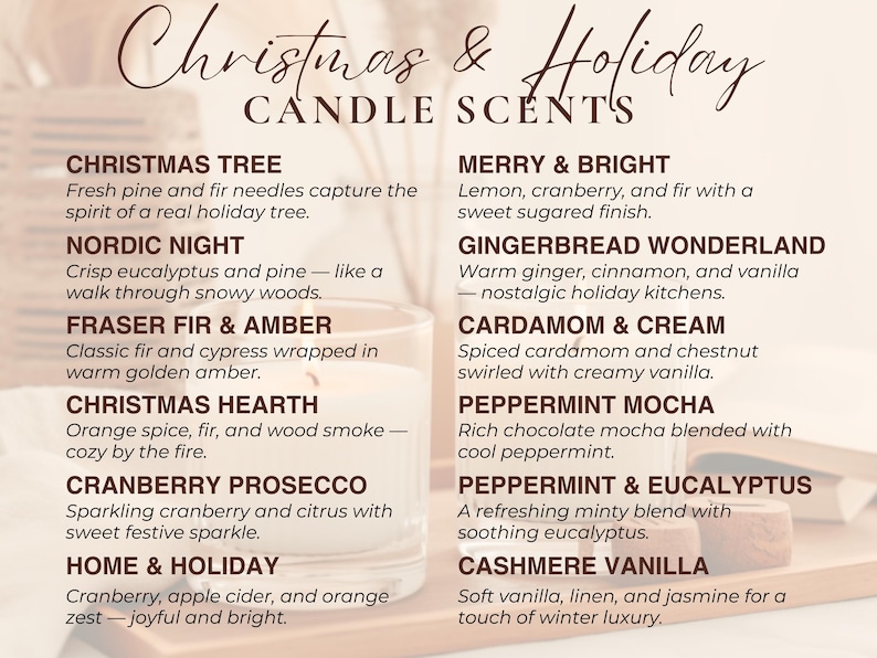Christmas Candle | Holiday Soy Candle | Winter Scented Candles: Christmas Tree, Peppermint, Gingerbread | Clean Non-Toxic Host Gift image 8