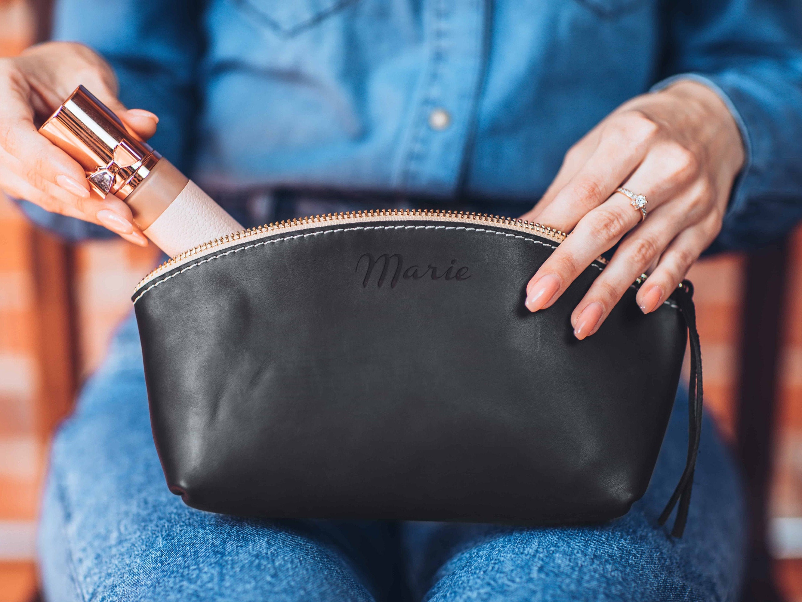 Wedding Anniversary Gift for Wife Personalized Leather Etsy