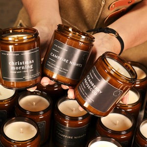 Set de regalo de velas navideñas / Velas relajantes de Navidad / Trío de velas de cera de soja / Un regalo acogedor para mamá, esposa o amiga imagen 14