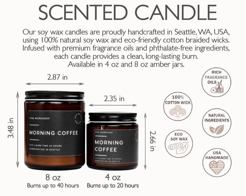 Spring Floral Soy Candle in Amber Jar | Handmade Scented Candle Home ...
