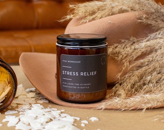 Vela antiestrés navideña para ella / Vela aromática navideña / Vela relajante de cera de soja / Regalo de autocuidado navideño para mujeres