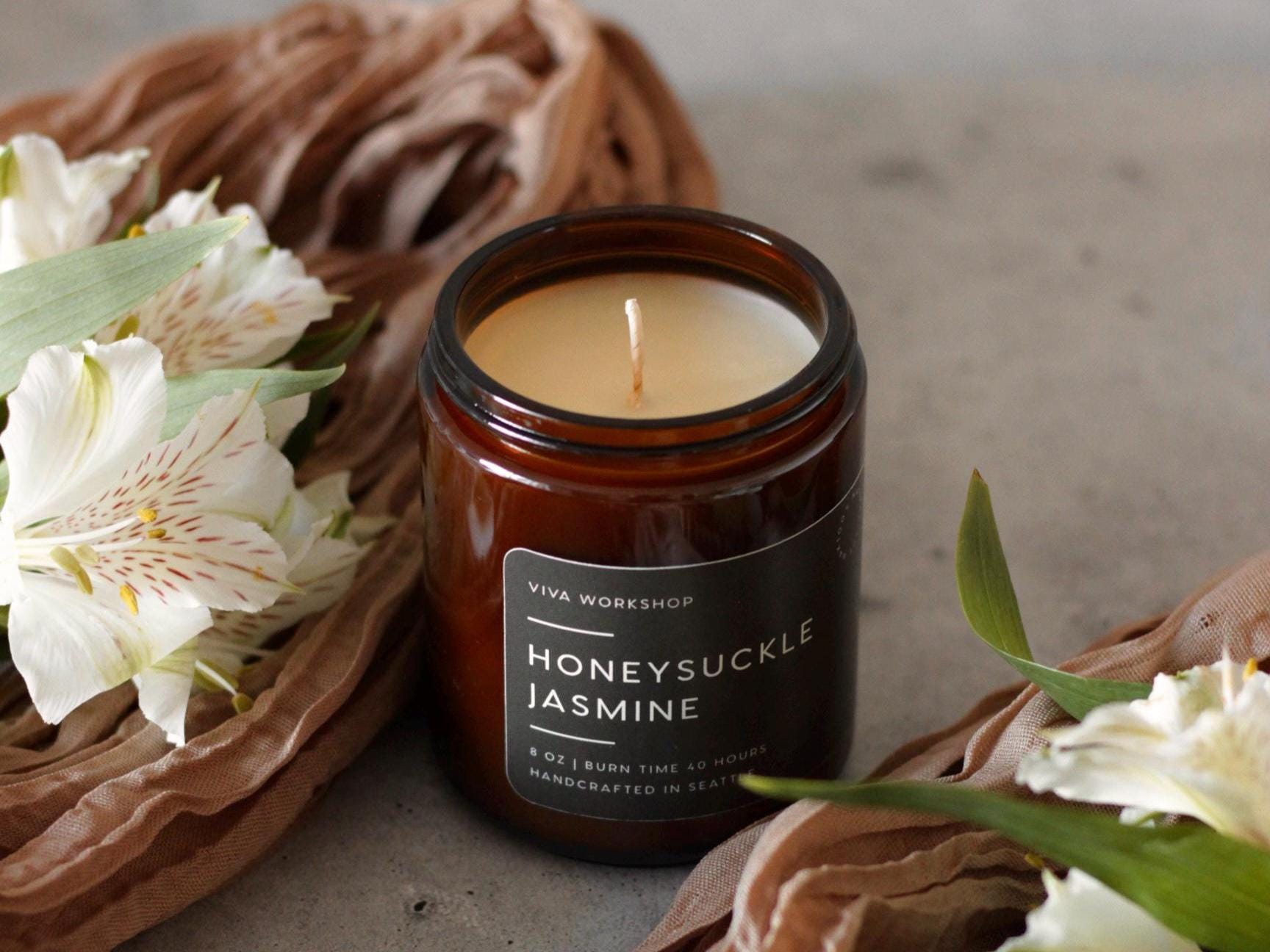 Spring Floral Soy Candle in Amber Jar | Handmade Scented Candle Home ...
