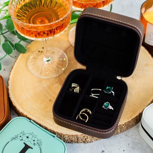 Custom name jewelry box, an ideal personalized gift and travel accessory for her precious jewelry.