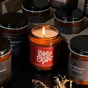 Valentine Candle - Romantic Soy Wax Candle Gift - Valentine Soy Scented Candle for Him or Her, Valentines Gifts