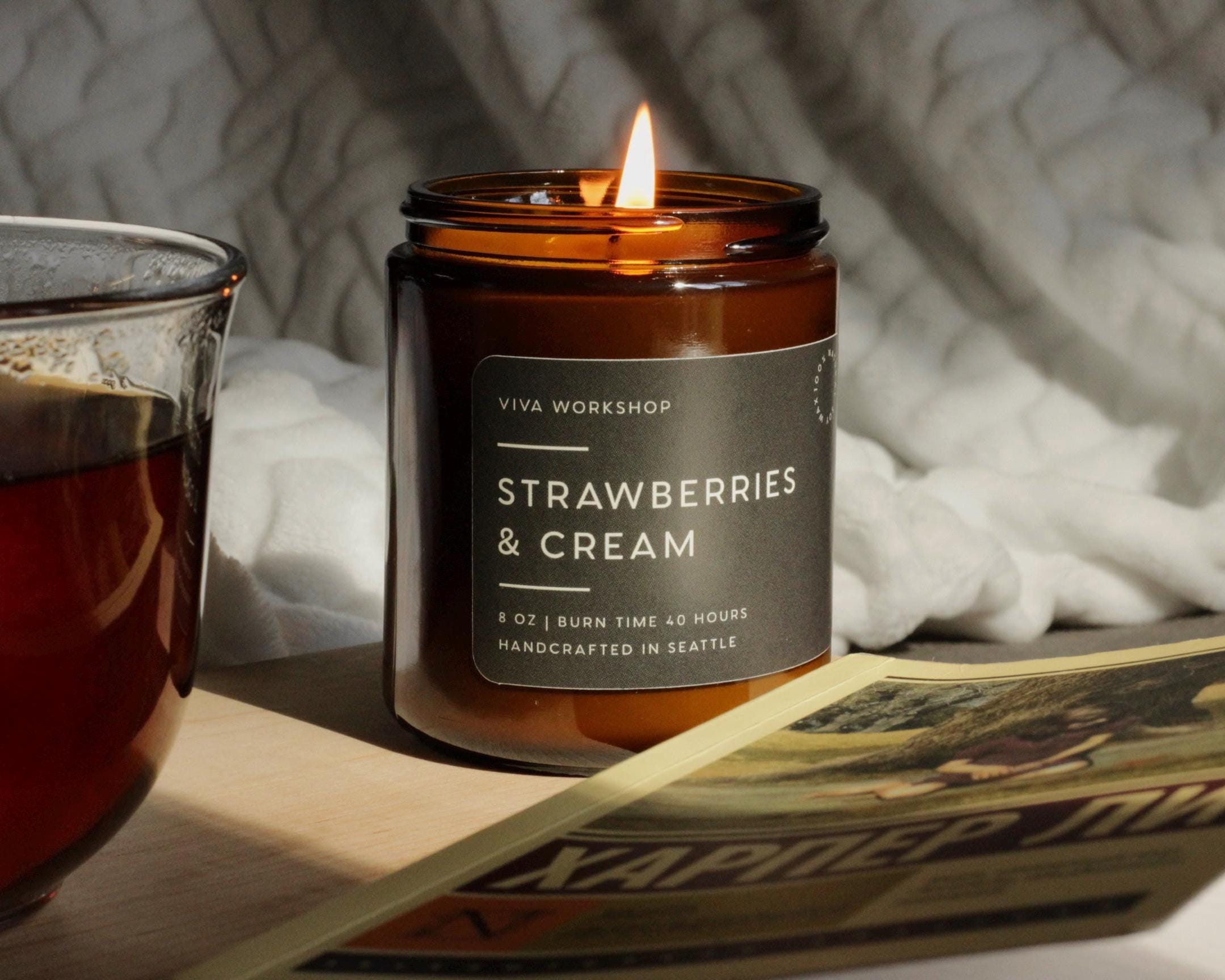 Spring Floral Soy Candle in Amber Jar | Handmade Scented Candle Home ...