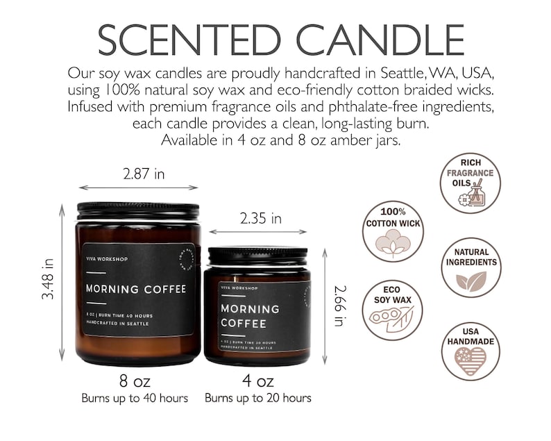 Fall Soy Candle | Pumpkin Spice Candle, Apple Pie Candle, Campfire Candle, Autumn Candle, Fall Home Decor, Thanksgiving Gift, Cozy Fall Gift zdjęcie 12
