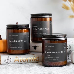 Fall Soy Candle | Pumpkin Spice Candle, Apple Pie Candle, Campfire Candle, Autumn Candle, Fall Home Decor, Thanksgiving Gift, Cozy Fall Gift zdjęcie 14