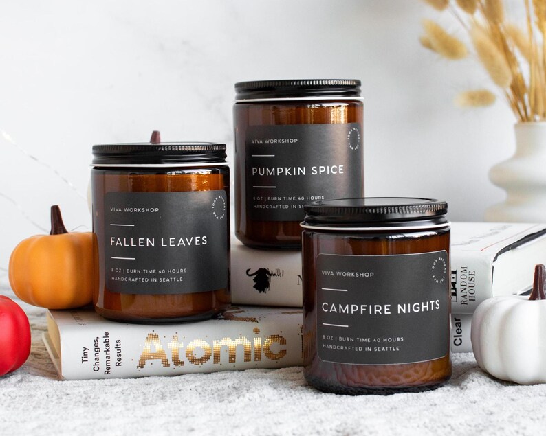 Fall Soy Candle | Pumpkin Spice Candle, Apple Pie Candle, Campfire Candle, Autumn Candle, Fall Home Decor, Thanksgiving Gift, Cozy Fall Gift zdjęcie 14