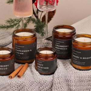 Christmas Candle | Holiday Soy Candle | Winter Scented Candles: Christmas Tree, Peppermint, Gingerbread | Clean Non-Toxic Host Gift image 3