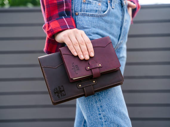 Personalized Leather Notebook | Refillable Journal for Daily Planning & Goals | Handmade Engraved Leather Journal