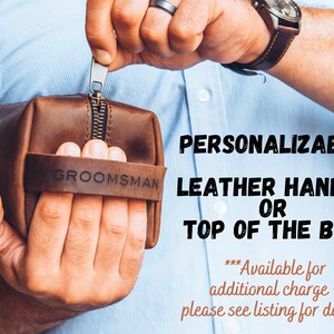 Mens Leather Dopp Kit FAST SHIPPING Travel Bag Personalized Engraved Toiletry Bag Groomsmen Gift for Him Anniversary Boyfriend, Husband image 9