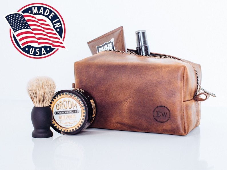 Groomsmen Gift Personalized Leather Toiletry Bag Dopp Kit Bag Etsy
