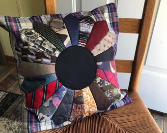 Pillow made from Ties & Button-up Shirt (COVER ONLY)