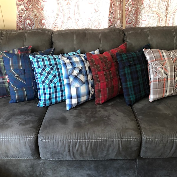 Pillows Made From Shirts Etsy