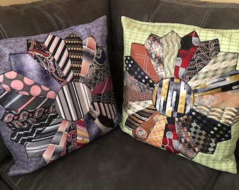 Dresdan Pillow made from Ties (COVER ONLY)