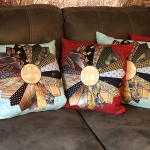 Dresdan Pillow made from Ties (w/ PILLOW INSERT)