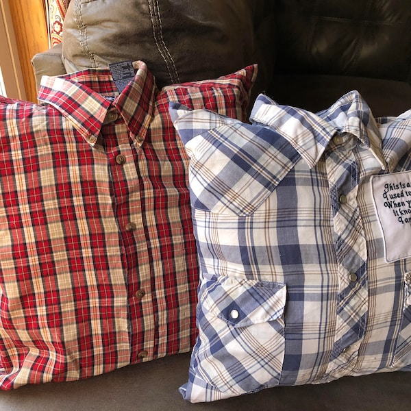 Pillows Made From Shirts Etsy