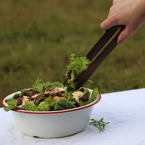 Handmade Solid Wood Walnut Tongs | Salad