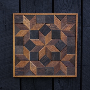 Starry Night Handmade Wooden Pieced Barn Quilt Wall Hanging | Hemlock | Interior or Exterior | Reclamined Barn Wood
