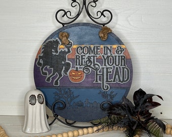 Halloween Door Hanger, Headless, Handmade, 3D, for wreath hanger