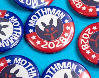 Mothman 2028 Button - Cryptid Badge - Cryptid Button - Mothman Button - Bag Accessories