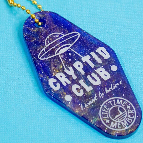 Cryptid Club Motel Keychain V2 // Cryptid Charm - Cute Keychain - Ita bag - UFO Charm