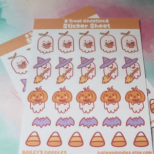 Trick or Treat Ghosties - Planner Sticker Sheet Stationery - Planner - Bullet Journal - Cute Stationery