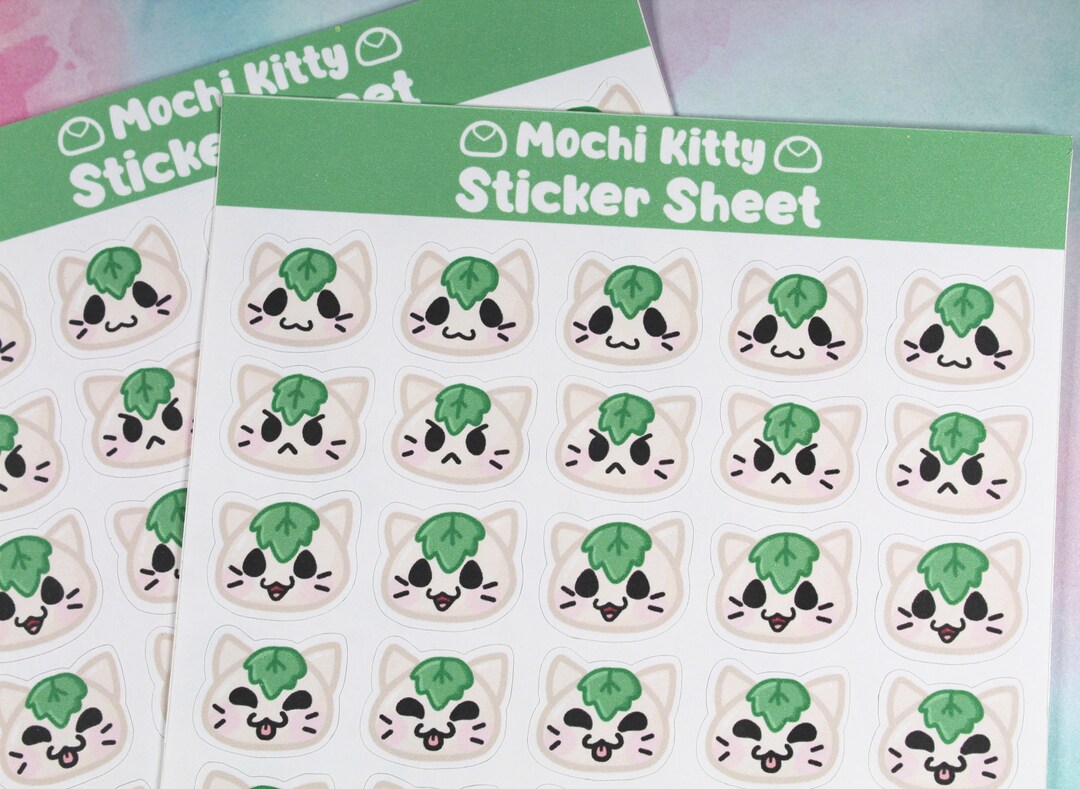 Mochi Kitty Planner Sticker Sheet - Kawaii Mochi Cat Planner Stickers ...