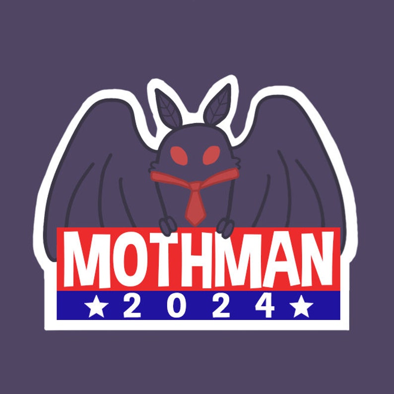 Mothman 2024 Weatherproof Glossy Sticker Cryptid Sticker Etsy