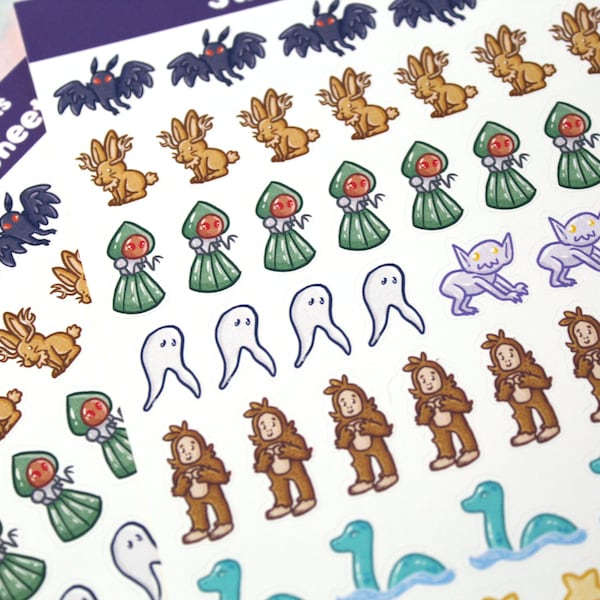 Cryptid Planner Stickers - Cute Planner - Cryptid Planner Stationery - Planner - Bullet Journal