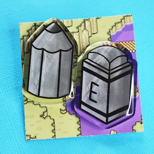 Iron Pencil/Eraser Statue - Earthbound - Nintendo Pin - Bag Accessories - Kawaii - Acrylic Pins