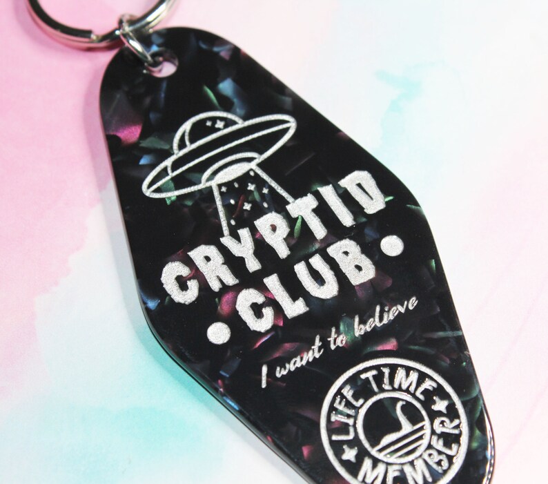 Cryptid Club Motel Keychain // Cryptid Charm - Cute Keychain - Ita bag - UFO Charm 