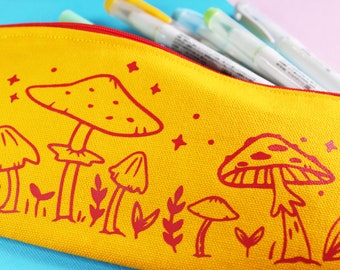 Mushy Pencil Case - Pencil Holder - Art Supply - Mushrooms - Cottagecore
