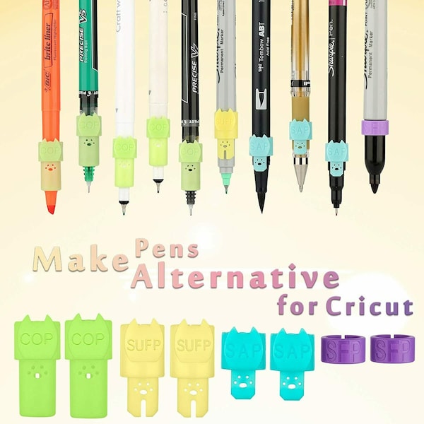 2 Sets of 4 pcs Cricut Joy Pen Adapter Compatible with Bic Pilot Uniball Sharpie Ultra Fine Tombow Cricut Original Marker Pens Total: 8pcs
