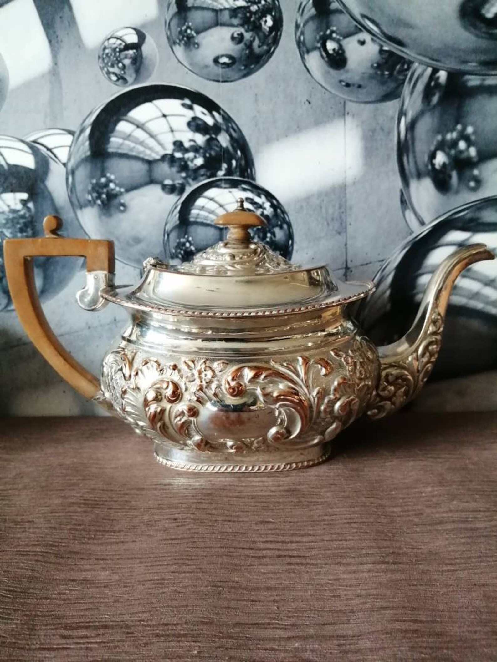 Vintage Silver on Copper Decorative Teapot Etsy UK