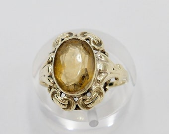 20s 30s ring yellow gold 333 / 8K size. 53 synthetic spinel