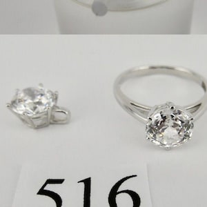 Solitär Weiß Gold Set 585 14K &quot; Anhänger Ring &quot; 5,4 Ct Zirkonia DQCZ NEU Gr. 60 US 9