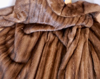 Mink fur coat, brown, size 40-42