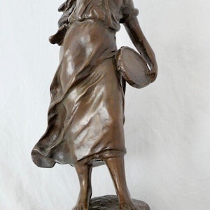 Antike Bronze Figur Skulptur quot; L  F Moreau  quot;  37 cm um 1900