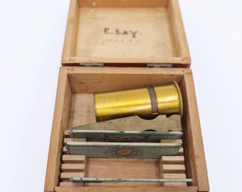 antique around 1880 - 1900 microscope pocket microscope mini microscope travel microscope