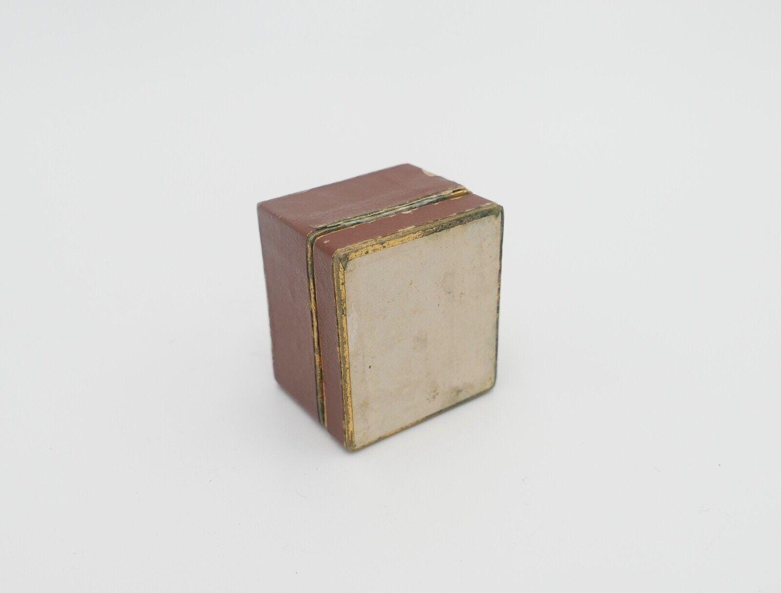 アンティークリングケース 3.5x4x2.8cm ブラウンケースボックス収納箱 