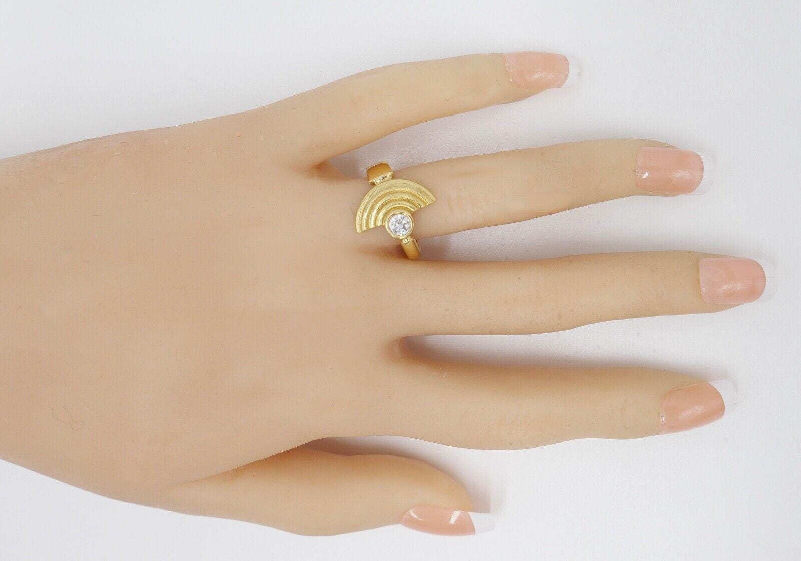 Bague Or 18 Carats Avec Diamants 0.20 Carats - Taille 53 - Occasion Très Bon état