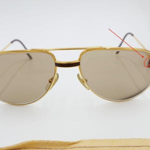 Must de Cartier VENDOME LAQUE 140 59/16 Sonnenbrille / Brille Gold 1980er Etui