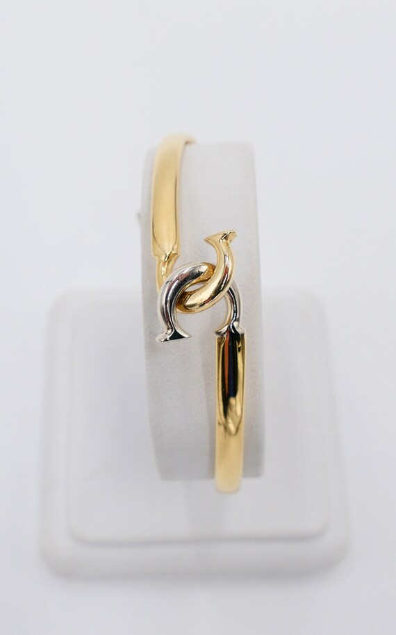 Bangle 750 18K Yellow White Gold Hook Bracelet Cartier 1978 1979 Etsy Hong Kong